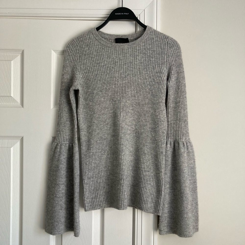 Grey Cashmere Knit Top